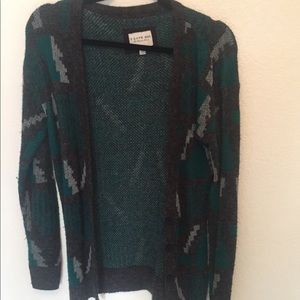 Green patterned cardigan